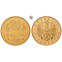 Österreich, 1. Republik, 100 Schilling 1931, 21,17 g fein, vz+