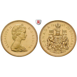 Kanada, Elizabeth II., 20 Dollars 1967, 16,44 g fein, st aus PP