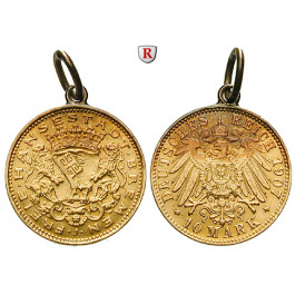 Deutsches Kaiserreich, Bremen, 10 Mark 1907, J, ss, J. 204
