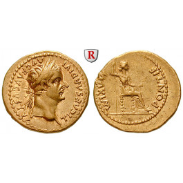 Römische Kaiserzeit, Tiberius, Aureus ca. 18-37, vz/f.vz