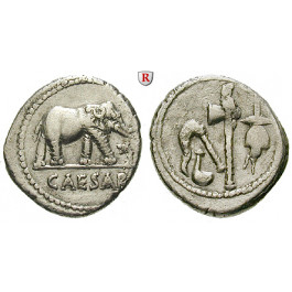 Römische Republik, Caius Iulius Caesar, Denar 49-48 v.Chr., ss+