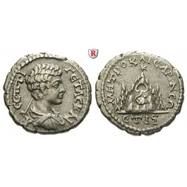 Römische Provinzialprägungen, Kappadokien, Caesarea, Geta, Caesar, Drachme Jahr 16 = 207/208, ss+