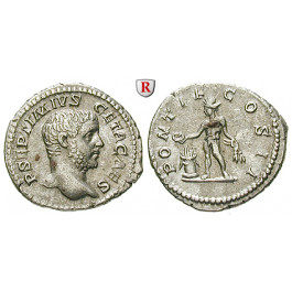 Römische Kaiserzeit, Geta, Caesar, Denar 209, ss+
