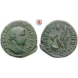 Römische Kaiserzeit, Constantius I., Caesar, Follis 297-298, ss+
