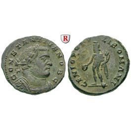Römische Kaiserzeit, Constantius I., Caesar, Follis 300, vz/ss-vz
