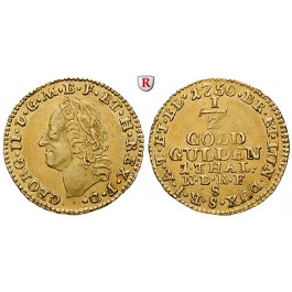 Braunschweig, Braunschweig-Calenberg-Hannover, Georg II., 1/2 Goldgulden (1 Taler) 1750, vz