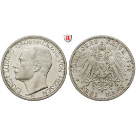 Deutsches Kaiserreich, Hessen, Ernst Ludwig, 3 Mark 1910, A, ss-vz, J. 76