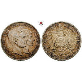 Deutsches Kaiserreich, Braunschweig, Ernst August, 3 Mark 1915, mit Lüneburg, A, ss-vz/vz, J. 57