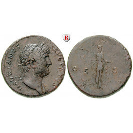 Römische Kaiserzeit, Hadrianus, Sesterz 125-128, ss