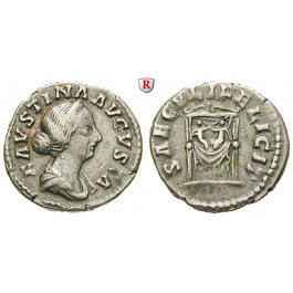 Römische Kaiserzeit, Faustina II., Frau des Marcus Aurelius, Denar 147-176, ss