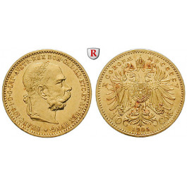 Österreich, Kaiserreich, Franz Joseph I., 10 Kronen 1905, 3,05 g fein, f.vz/vz-st