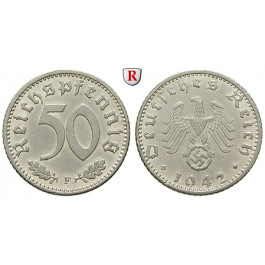 Drittes Reich, 50 Reichspfennig 1942, F, vz, J. 372