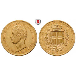 Italien, Königreich Sardinien, Carlo Alberto, 20 Lire 1838, 5,81 g fein, ss+