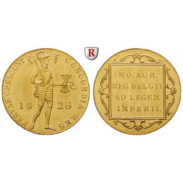 Niederlande, Königreich, Wilhelmina I., Dukat 1928, 3,43 g fein, f.st