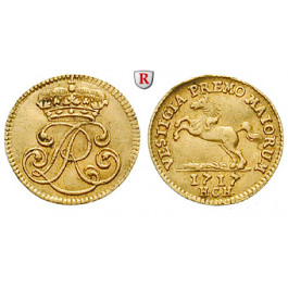 Braunschweig, Braunschweig-Wolfenbüttel, Ludwig Rudolf, 1/4 Dukat 1717, f.vz