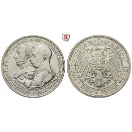 Deutsches Kaiserreich, Mecklenburg-Schwerin, Friedrich Franz IV., 3 Mark 1915, Jahrhundertfeier, A, vz, J. 88