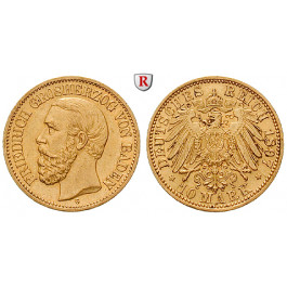 Deutsches Kaiserreich, Baden, Friedrich I., 10 Mark 1897, G, ss+, J. 188