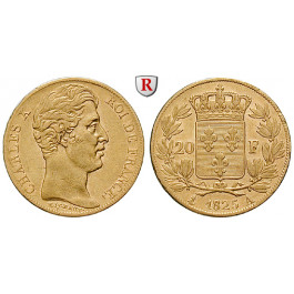 Frankreich, Charles X., 20 Francs 1825, 5,81 g fein, ss