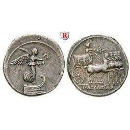 Römische Kaiserzeit, Augustus, Denar 29-27 v.Chr., ss+