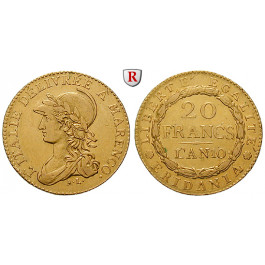 Italien, Subalpine Republik, 20 Francs 1801 (AN 10), ss