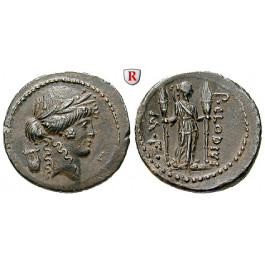 Römische Republik, P. Clodius, Denar 42 v.Chr., ss-vz