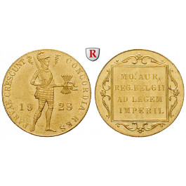 Niederlande, Königreich, Wilhelmina I., Dukat 1928, 3,43 g fein, vz