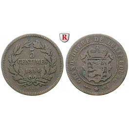 Luxemburg, Willem III. der Niederlande, 5 Centimes 1854, f.ss