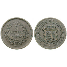 Luxemburg, Willem III. der Niederlande, 5 Centimes 1870, ss+