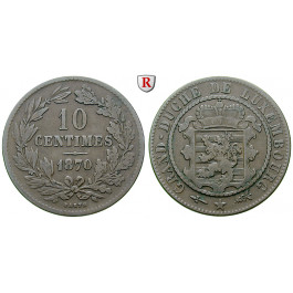 Luxemburg, Willem III. der Niederlande, 10 Centimes 1870, ss