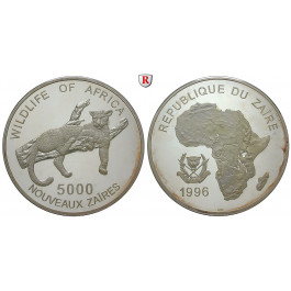 Zaire, 5000 Nouveaux Zaires 1996, 499,5 g fein, PP