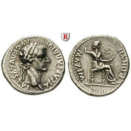 Römische Kaiserzeit, Tiberius, Denar 14-37, ss-vz
