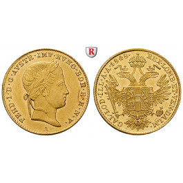 Österreich, Kaiserreich, Ferdinand I., Dukat 1848, 3,44 g fein, vz