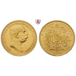Österreich, Kaiserreich, Franz Joseph I., 10 Kronen 1909, 3,05 g fein, vz/st