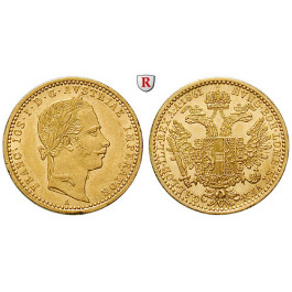 Österreich, Kaiserreich, Franz Joseph I., Dukat 1861, 3,44 g fein, vz/st