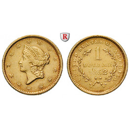 USA, Dollar 1852, 1,5 g fein, ss-vz