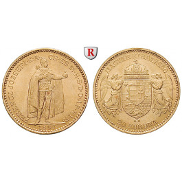 Ungarn, Franz Joseph I., 20 Korona 1897, 6,09 g fein, vz+