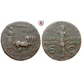 Römische Kaiserzeit, Germanicus, Dupondius 37-41 n.Chr., ss