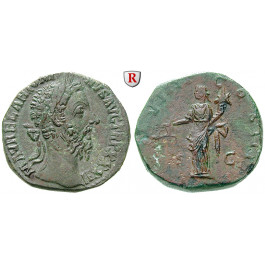 Römische Kaiserzeit, Marcus Aurelius, Sesterz 177-178, ss+