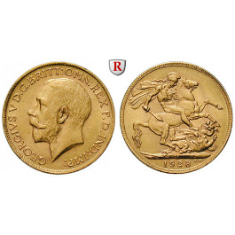 Südafrika, George V., Pound 1928, 7,32 g fein, f.vz