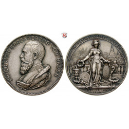 Baden, Baden-Durlach, Friedrich I., Silbermedaille 1896, f.st