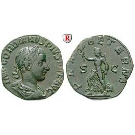 Römische Kaiserzeit, Gordianus III., Sesterz 240, ss+