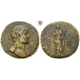 Römische Kaiserzeit, Hadrianus, Sesterz 119, ss+/ss
