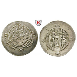Arabo-sasanidische Münzen, Tabaristan, anonyme Afzut-Prägungen, Hemidrachme Jahr 134 = 785, ss-vz/vz