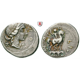 Römische Republik, Man. Aemilius Lepidus, Denar 114-113 v.Chr., ss+/ss