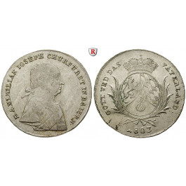 Bayern, Herzogtum, Maximilian IV. Joseph, Konventionstaler 1803, ss+/vz