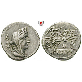 Römische Republik, C. Fabius, Denar 102 v. Chr., ss+