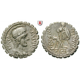 Römische Republik, Mn. Aquillius, Denar, serratus 71 v.Chr., ss-vz