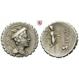 Römische Republik, C. Mamilius Limetanus, Denar, serratus 82 v.Chr., ss-vz