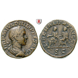 Römische Kaiserzeit, Philippus II., Sesterz 247-249, ss