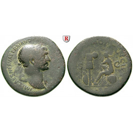 Römische Kaiserzeit, Traianus, Sesterz 108-110, ss